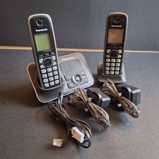 Panasonic KX-TG6622EB Twin Cordless Phones with Answer Machine Tested No Battery