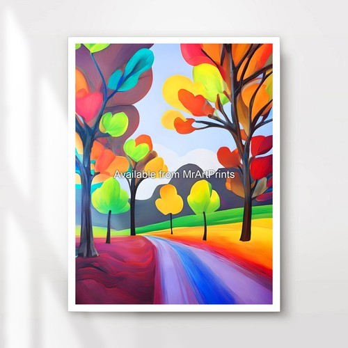 Colourful landscape painting - colourful,