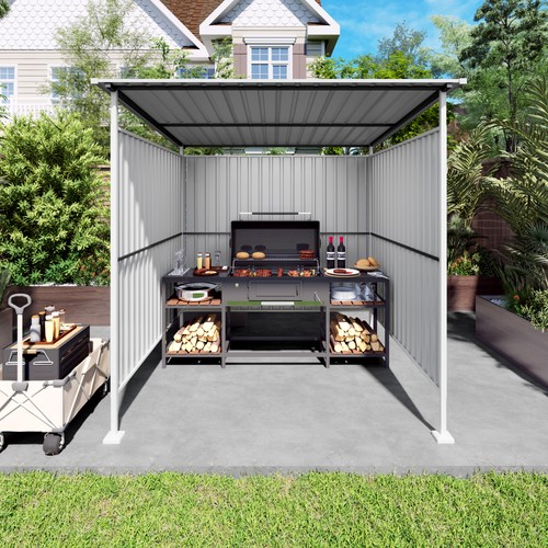6x6 metal outdoor pergola - outdoor,