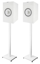 Pair 37” Steel White Stands For KEF Q350 Bookshelf Speakers Robust Metal Poles