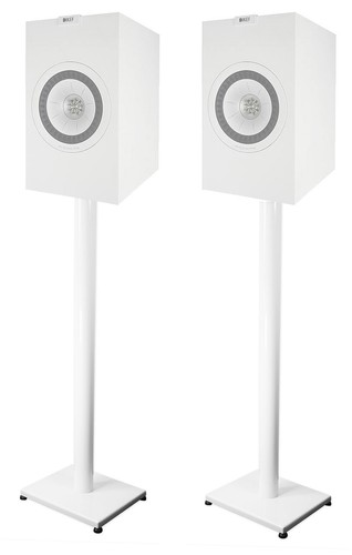 Pair steel white stands - steel,
