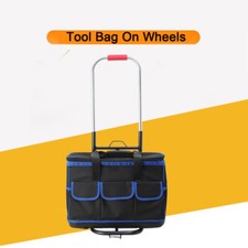 20" Tool Bag on Wheels Rolling Tool Storage Organizer Bag Cart Telescopic Handle