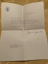 Signed Letter Sir Edward Heath 