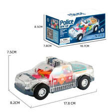 Electric Transparent Police Gear Car Toy Rotating Car with Lights Sounds For Kid