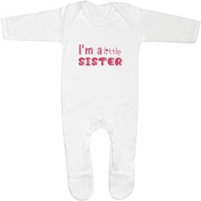 'I'm A Little Sister' Baby Romper Jumpsuits / Sleep suits (SS053487)