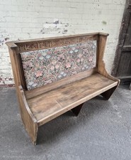Vintage oak settle hall bench seat 