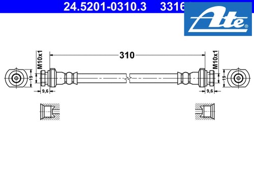 Inner rear brake hoses - inner/,