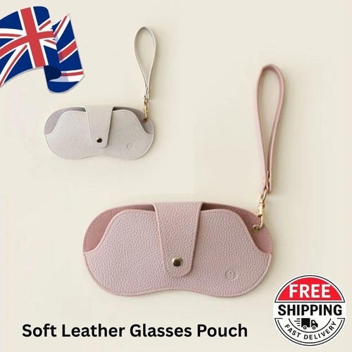 Soft leather glasses - leather, pouch