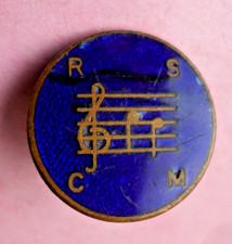 Vintage enamel brass blue