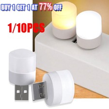 10Pcs Portable Mini LED Night Light Round USB Plug Computer Mobile Power Lamp
