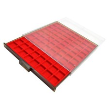Coin Box Protection Display Drawer Tray for 80 Coins 24 mm square holes /2
