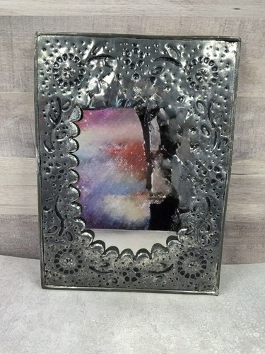 Mexican tin mirror boho folk - mexican,