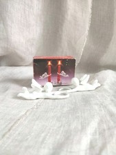 Vintage White Bone China Christmas Cherub Putti Angel Candle Ornaments