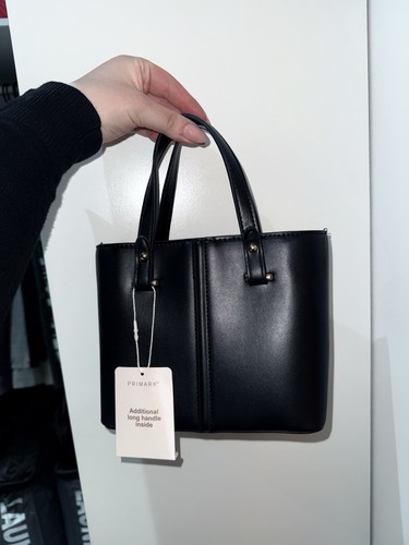 Primark black mini tote bag - black,