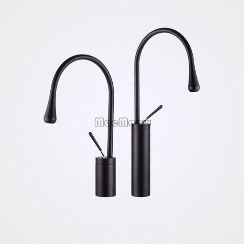 Black kitchen sink mixer tap - black,