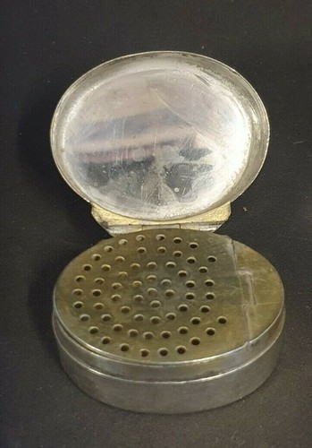 Solid silver oval vinaigrette - silver,