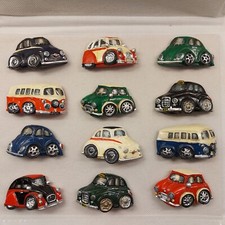 12 Cartoon Car Fridge Magnets