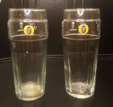 SET OF 2 FOSTERS LAGER THICK GLASS ONE PINT GLASSES BEER LAGER 0.5L GLASSES