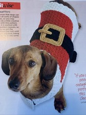 Knitting Pattern 1223 Dog Christmas Coat Jumper Sausage  Or Any Dog Aran S M L
