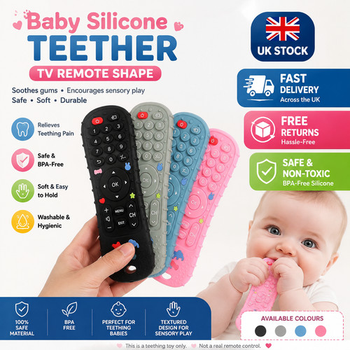 Silicone baby teether - silicone, tv