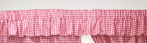 Gingham check cherry pelmet - gingham,