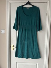 Ladies Per Una Green Dress 3/4 Sleeve Size 14 Long
