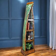Boat Bookcase Teak Wood Solid Antique Wood Boat Design Canoe Regal Maritime