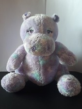 Build a Bear Hippo Hippopotamus Plush Soft Toy 12 inches Purple Blue