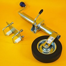 48mm Jockey Wheel + Clamp + Fixing Kit For Trailer / Caravan 100Kg 570mm-810mm