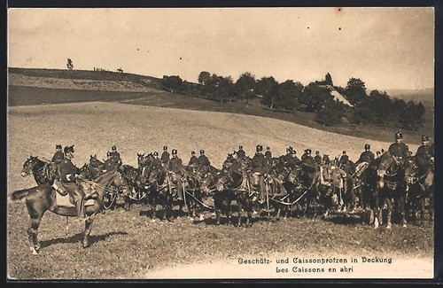 Postcard gun and - postcard:, caisson