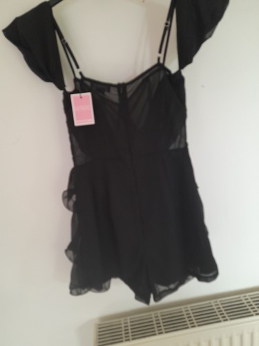 Ladies chiffon bardot frill - chiffon,