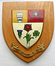 Post Office Rugby Football Union RFU - Vintage Heraldic Oak Shield Plaque