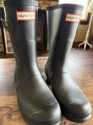 Hunter short matte black - black, rain
