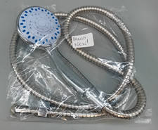 ADJUSTABLE SPRAY SHOWER HEAD with metal flexi pipe Silver Unbranded BRAND NEW