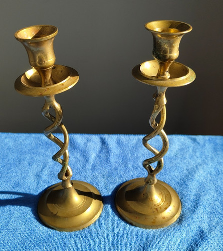 Vintage solid brass barley - brass,