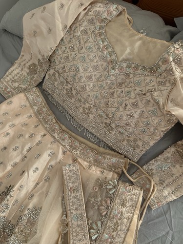 Peach embroidered asian - embroidered,