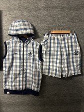 Adidas Originals Gillet with Hood & Shorts Set Size S Rare Vespa Model