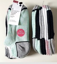 Ladies Trainer Liners 5 Pack No Show Socks Shoe Sz 3- 5 6 -8