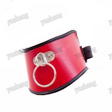 Faux Leather Red neck collar posture neckcollar Corset Bondage