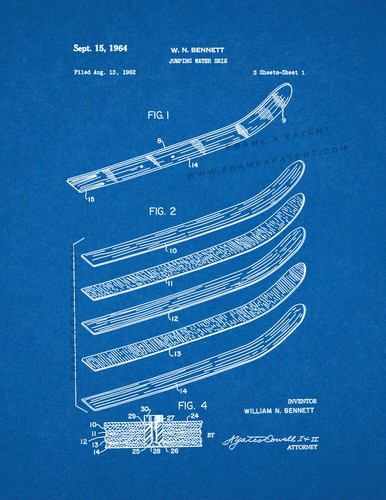 Jumping water skis patent - jumping,