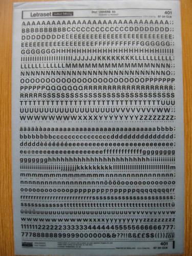 Letraset upp low num - x,