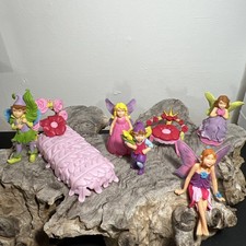 ELC Fairy Wonderland 3 Fairies 2 Elves  Dreamland Figures bed chair set 