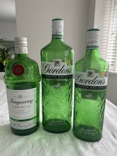 Gordon’s & Tanqueray empty gin bottles for display, upcycling , crafts