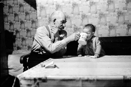 British coal miner relaxing