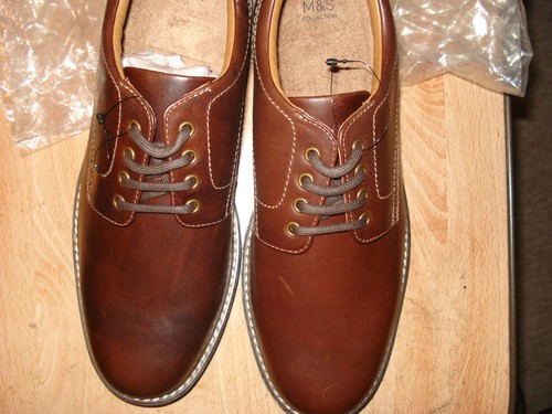 Men brown leather shoes - brown,