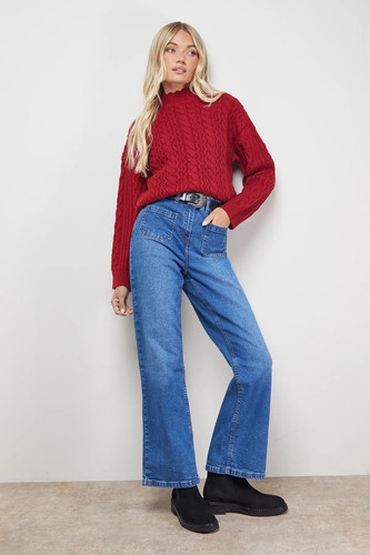 Oasis womens jumper red cable - womens,
