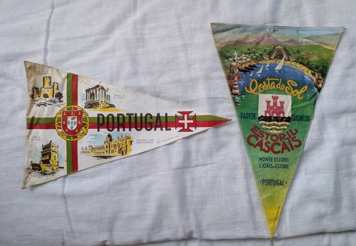 Vintage travel pennant flags - vintage,