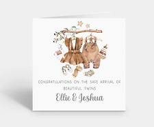 Personalised Twins Card  Baby