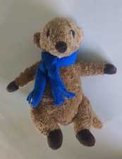 German  Kuschelwuschel Small Plush Beaver With Blue Scarf VGC H20 cm (8")
