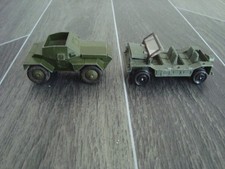 2 x Dinky Toys Army Vehicles (  Austin Mini Moke / Scout Car  )